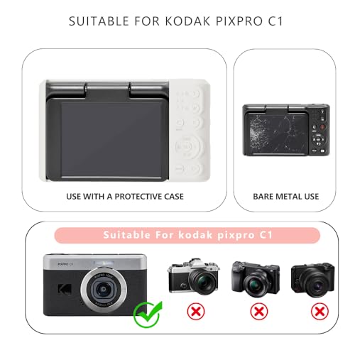 Silicone Case for kodak pixpro C1 Digital Camera with 2PCS Screen Protector and Lanyard - White - color: White