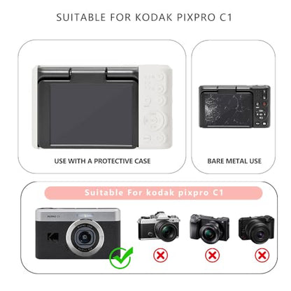 Silicone Case for kodak pixpro C1 Digital Camera with 2PCS Screen Protector and Lanyard - White - color: White