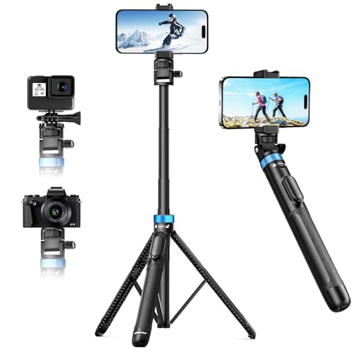 UBeesize 72" Phone Tripod - Tripod for iPhone & Selfie Stick with Phone Holder & Remote - Upgraded, Stable & Portable Stand for iPhone 17/16/15/14, Android, Cameras & Action Cams - size: 72-in
