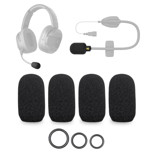 4-Pack Mic Foam Covers Compatible with CARDO PACKTALK EDGEPHONES, Spirit Motorcycle Headset, Cardo Packtalk/Freecom/Smart Hybrid Microphone + 12 O-Rings in 3 Sizes - Windscreen Pop Filter