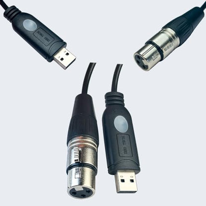 DSD TECH SH-RS09B USB to DMX Cable Support Freestyler, QLC+, Dmxcontrol, Lightkey, Lightjams, Soundswitch and Pi Open Lighting (1.8M/5.9FT) - size: 5.9FT