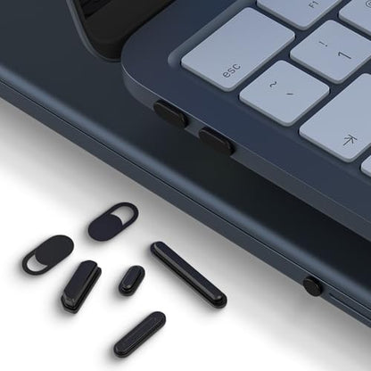9 in 1 Anti Dust Plug Covers Set with Webcam Cover Compatible with 2026 Apple MacBook Neo 13 inch Laptop with A18 Pro Chip A3404,Silicone Anti Dirt Protective Cups Accessory for USB-C/Headphone