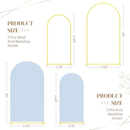 Toolterritary Metal Arch Backdrop Stand and Cover Set, 8FT, 6.6FT Party Backdrop, Easy to Assemble, Backdrop Stand for Parties, Birthday, Baby Shower - color: Blue, size: 8ft, 6.6ft