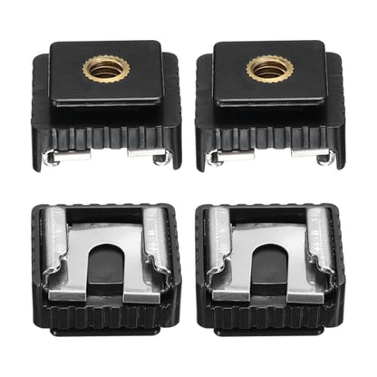 PATIKIL Hot Shoe Adapter 1/4" Female, 4 Pcs Hot Shoe Mount Adapter Camera Mount Screw Camera Video Light Converter for Microphone Holder Accessories 0.55x0.91x0.87 Inch