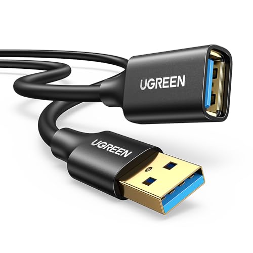 UGREEN USB Extension Cable USB 3.0 Extender Cord Type A Male to Female Data Transfer Lead for PlayStation, Xbox, Oculus VR, USB Flash Drive, Card Reader, Hard Drive, Keyboard, Printer, Camera (6ft) - size: 6 ft