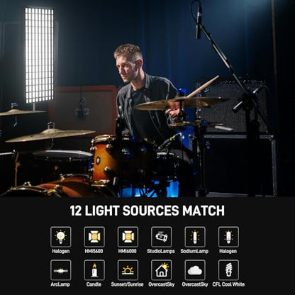 GVM 200W Bi-Color LED Light Panel, Z200B Ultra-Thin Expandable Soft Video Light 2700K–6800K CRI 97+, Modular Zipper Design, App & DMX Control Photography Light for Studio, Film & Live Streaming - size: Z200B