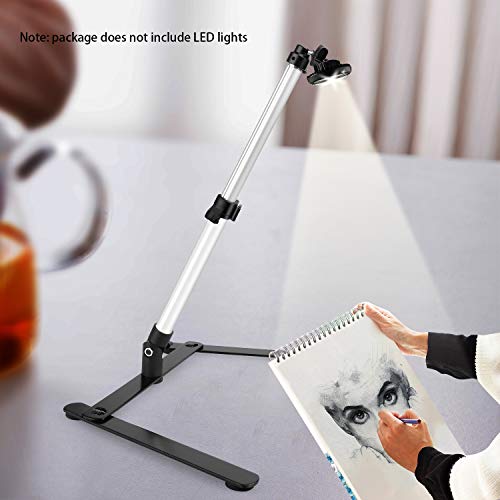 ChromLives Photo Copy Stand Pico Projector Stand with Phone Clamp Overhead Phone Mount Smartphone Compatible Tripod - color: Pic Projector