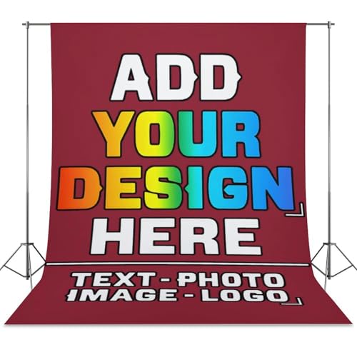 Custom Photography Cloth Design Your Own Photo Logo Text Personalized Backdrops Non-Reflective Non-Penetrating Photoshoot Background Screen Portrait Studio Photobooth Drops 56 X 79 Inches, Dark Red - color: Dark Red, size: 56"×79"