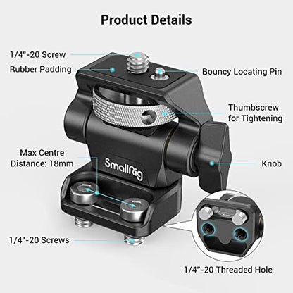 SmallRig Monitor Mount Swivel 360° and Tilt 180° Adjustable Bracket with 1/4"- 20 Screws for 5" and 7" Monitor - style: 1/4"- 20 Screws