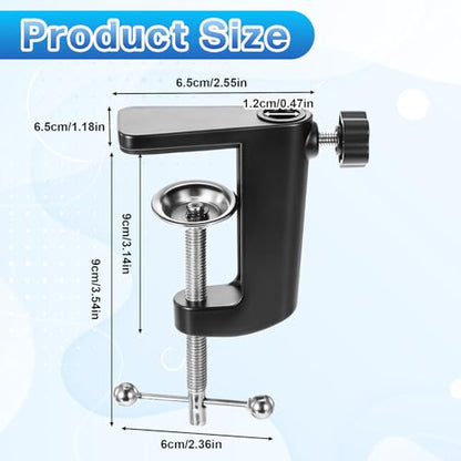 C-Clamp Lamp, Desk Lamp Clamp Base Adjustable C-Clamp Desk Light Mounting Bracket Cantilever Bracket Black C-Clamps Desks Lamps Clip for Swing Arm Lights, DIY Lighting, Monitors, Workbenches
