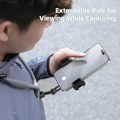 TELESIN Neck Phone Holder POV/Vlog Neck Mount for Phones with Phone Clip | Hands Free Phone Neck Holder w Chest Strap Neck Selfie Mount Video Recording for iPhone Samsung Google Pixel and All Phones