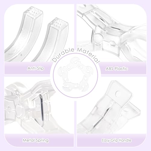 RELBRO Spring Clamps, 10 Pcs 3.5 Inch Clear Plastic Clips with 50 Pcs Balloon Clips for Balloon Arch Backdrop Craft Decoration Projects