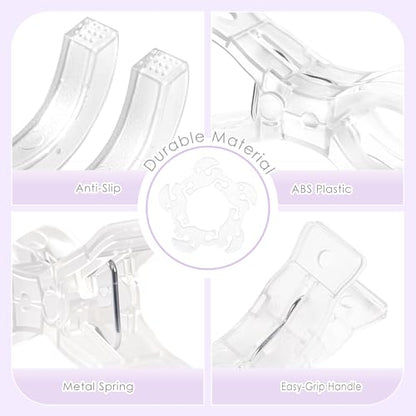 RELBRO Spring Clamps, 10 Pcs 3.5 Inch Clear Plastic Clips with 50 Pcs Balloon Clips for Balloon Arch Backdrop Craft Decoration Projects