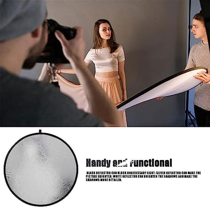 MDRTIRIM 2 in 1 Light Reflectors Board Folding Portable Photographic Equipment Photography Shooting Filler Board 12" (30cm) Indoor and Outdoor Fill Light Reflection