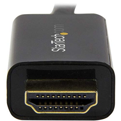 StarTech 6ft DisplayPort to HDMI Cable, 4K30, 1080p60, Passive (DP2HDMM1MB) | 1m, 3840 x 2160, 4K 30Hz Monitor Cable, Passive, Latching DP, DP++ Source, HDMI 1.4, 7.1ch Audio, HDCP 1.4, 1080p60