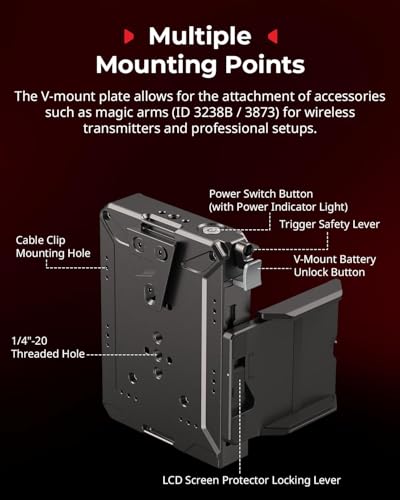 SMALLRIG V Mount Battery Plate with LCD Screen Protector, D-Tap & USB-C Supply, Compact Camera Video Rig for Mirrorless/DSLR, for NEEWER V Mount Battery PS099E - style: Plate