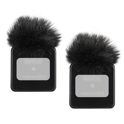 Premium Furry Windscreen Windshield Dead-cat for Rode Wireless Go Microphones (2PCs-Black, Rode Wireless Go II) - color: 2PCs-Black, size: Rode Wireless Go II