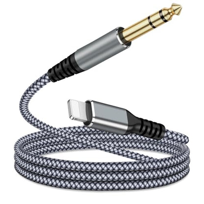 [MFi Certified] Lightning to 1/4 inch Audio TRS Stereo Cable, 4FT Lightning to 6.35mm inch Adapter, Compatible with i-Pad, i-Phone 14/13/12/Pro, for Amplifier,Speaker,Mixer[NOT for Recording]