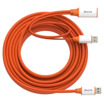 OkyLink Active USB 3.2 Gen 2 Extension Cable 10Gbps 10Gbps, 25ft | 8m, Male to Female, Powered Active Signal Amplifier, for Pro AV, Security Camera & Long-Range 10Gbps Data Transfer - color: USB3.2(10Gbps), size: 25ft (8m)