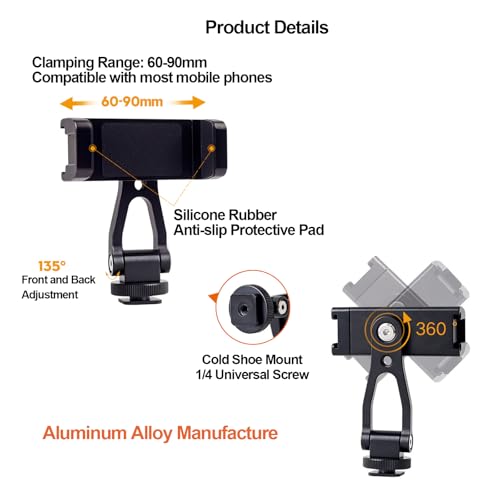 Camera Arm for Hunting,C-Clip Magic Arm Cell Phone Holder for Self Filming Hunts Tripod Compatible Gopro,Trail Camera, iPhone, Mevo Start and Outfitter Action Camera, Substitute Tree Stand Mount
