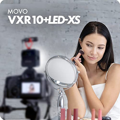 Movo Content Creator Video Kit with VXR10 Shotgun Condenser Video Microphone and Mini LED Video Light - Compact Mic and Light for Cameras and Smartphone Video