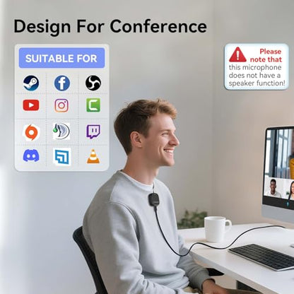 AIRHUG Conference USB Microphone No Speaker, Desktop Computer Mic, Noise Canceling, Mute Button & LED Indicator, Plug & Play for Video Conference, Gaming, Online Class, Compatible with Windows & MacOS