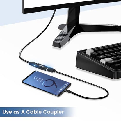 USB Female to Female Adapter (2 Pack), USB 3.0 to Type A Coupler for Connecting Two USBA Male Ends Converter Devices, Extender Connector, USB3.0 Expansion Adapters - style: 3.0Female-3.0Female
