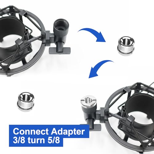 SUUNTOK Metal Shock Mount, Mic Clip Holder for Diameter 43-48mm Condenser Microphone, Anti-Vibration Suspension High Isolation Mic Stand