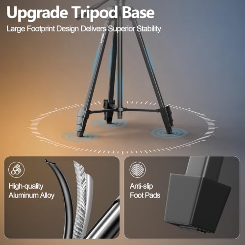 EMART 10’’ Ring Light with 55’’ Extendable Tripod Stand & Phone Holder, 16 RGB Colors Modes, 10 Dimmable Levels LED Circle Selfie Lights with Wireless Remote for Makeup Streaming YouTube TikTok