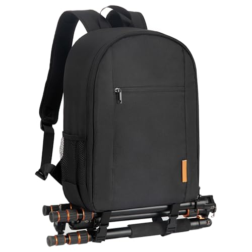 TARION Camera Bag DSLR Camera Backpack with Waterproof Raincover Laptop Compartment Photography Backpack Case Photo Bag for Women Men Photographers DSLR SLR Mirrorless Camera Lens Tripod Black TB-M - color: Black, size: Medium
