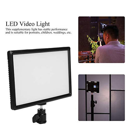 LED Video Light, Fill Light Panel with Bright Natural Soft Illumination Stable Color Temperature, LCD Display for Brightness Color Temperature Adjustment, Compatible with