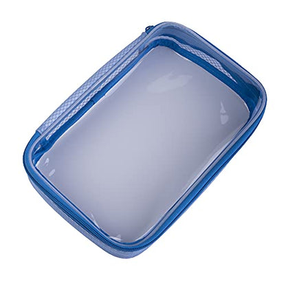 Filmsticks Set of 3 Transparent TPU Storage Cases, Blue, Small Medium Large, 170 x 50 x 135 mm to 250 x 50 x 160 mm, Clear Zip Organisers for Camera Gear, Cables, Tools and Accessories