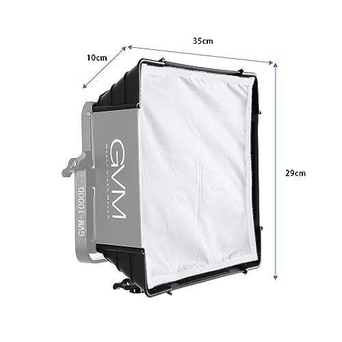 GVM 2 Packs Foldable Softbox Diffuser with Grid Beehive for GVM 1000D Series Video Light, Suitable for Studio Lighting, Portrait Photography, Led Panel, Gaming, Filming