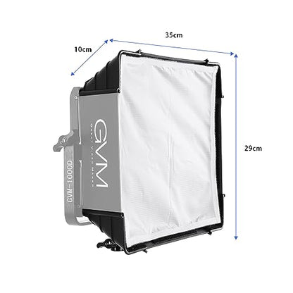 GVM 2 Packs Foldable Softbox Diffuser with Grid Beehive for GVM 1000D Series Video Light, Suitable for Studio Lighting, Portrait Photography, Led Panel, Gaming, Filming