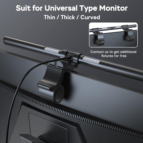 OOWOLF Monitor Light Bar with Remote, Ra95 Computer Monitor Lamp for Eye Caring, USB Reading Lamp Task Lamp, Dimmable Light Bar with Backlight, No Glare Space Saving Home Office 16.14" 1-Pack - size: 16.14-INCH