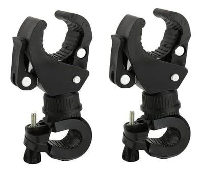 2 Pack Bicycle Flashlight Mount, 360 Degree Rotating Bike Light Mount, Universal Torch Clip for Mountain Bike and Bicycle LED Light Mount, Camera, GPS