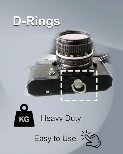 4-Pack 1/4"-20 D Ring Camera Screw Adapter, Silver | Stainless Steel D Ring Screws With Rubber Padding, Fits Tripods, Camera Straps, Selfie Sticks, Gimbals & Photography - color: Silver