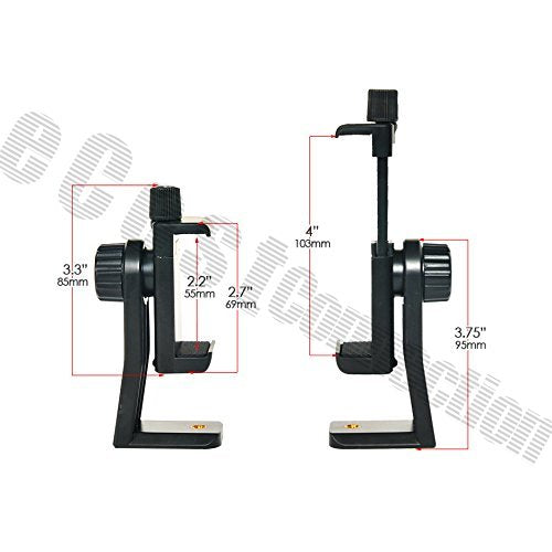 Acuvar Universal Phone Tripod Mount Adapter with Ｗireless Camera Remote, Cell Phone Holder with Adjustable Clamp for Selfie Stick Monopod Compatible with iPhone, Samsung - style: 3) Rotating Phone Mount + Remote
