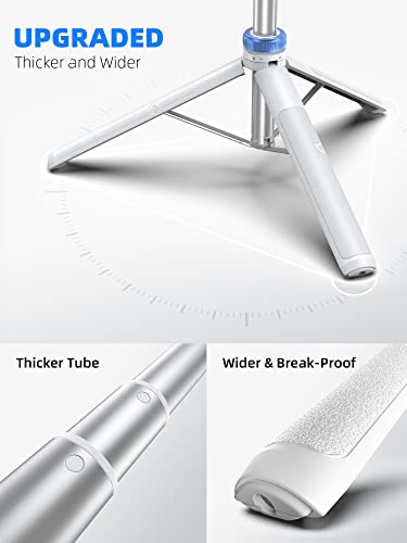 Kaiess 62" Phone Tripod & Selfie Stick, Extendable Photography Light Stand with Wireless Remote, Solidest, Portable, Lightweight, Compatible with iPhone/Android Phone (White) - color: White