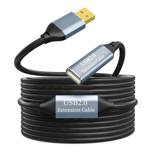 Active USB Extension Cable 65FT, USB 2.0 Type A Male to A Female Cord, High Speed 480 Mbps with 2 Extension Chipsets Signal Booster Repeater Cable-65FT - size: 65FT