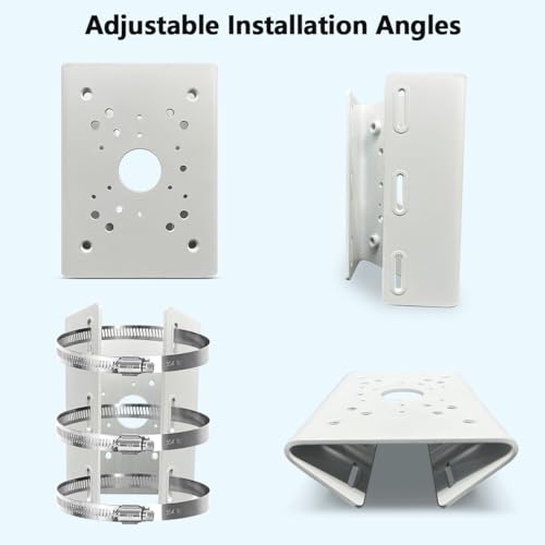 Universal Security Camera Mount Wall Mounting Brackets,Vertical Pole Mount Adapter Bracket for CCTV Camera Pole Clamp Solar Panel Clamps Outdoor Video Surveillance - size: Pole Strap Mount Bracket 4