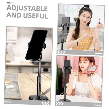 POPETPOP Adjustable Mobile Phone Stand Desk Phone Holder for Home Office Height Angle Adjustable Cellphone Stand Portable Multi-Functional for Streaming and Video Calls