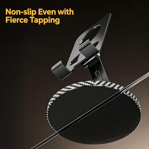 Adjustable Cell Phone Stand,360 Rotating Foldable Desktop | Cellphone Stand with Anti-Slip Base Portable Phone Holder for iPhone 17 16 15 14 13 Pro Max, All Smart Phones, iPad - color: Carbon fiber color