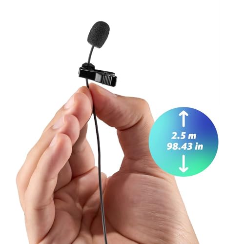 Joby Wavo Lav PRO Professional Lavalier Microphone Omnidirectional Wearable with Pro-Grade Miniature Capsule, for Cameras, Easy Clip-On System, Vlogging, Live Streaming, 2.5 m Long Cable, Black - style: Wavo Lav PRO