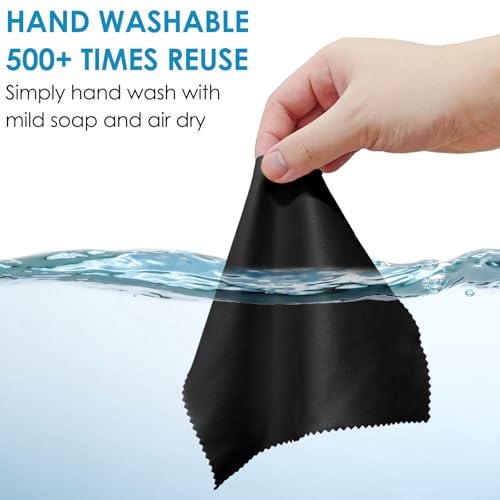 120 Pack Microfiber Cleaning Cloths for Glasses Cloth Eyeglass Cleaning Wipes 7" x 6" Lens Cleaning Cloth for Screens, Cameras, Eyeglasses, Cell Phone, LCD TV Screens, 2 Colors - color: Black and Gray