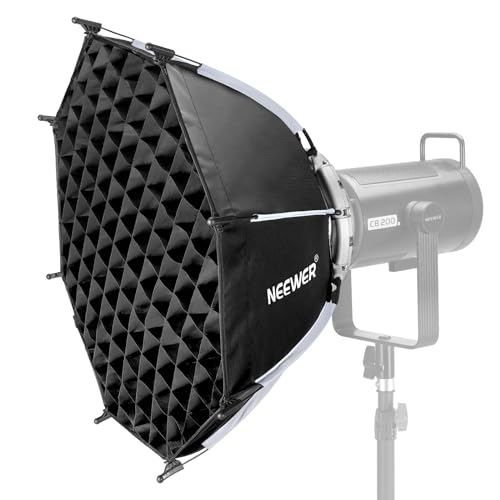 NEEWER 22"/55cm Octagonal Softbox, Quick Release Bowens Mount Nylon Soft Box with Honeycomb Grid Light Diffusers Bag for RGB CB60 CB60B CB200B MS60B MS60C MS150B S101-300W/400W Pro Vision 4 Q4, NS22P - size: 22"