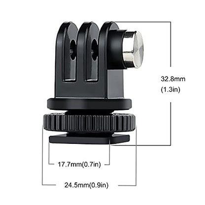 SOONSUN Tripod Mount Kit with 1/4"-20 Conversion Adapter and Cold Shoe Mount with 1/4" Thread, Compatible with GoPro Hero 13 12 11 10 9 8 7 6 5, DJI Osmo, AKASO, SJCAM, Insta360, DSLR Cameras