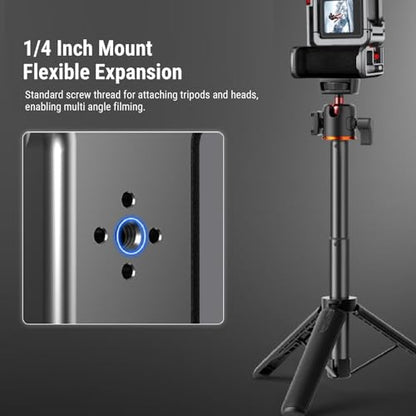 Fockety Action Camera Cage, Protective Frame Metal Video Rig with Cold Shoe, Shutter with Mic Handle Grip Magnetic Adapter Mount Protective Cage for 5 4 3 Pro Action Camera