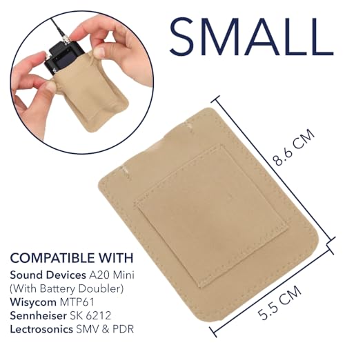 URSA Belt Pouch with Clips - Versatile Rigging for Wireless Transmitters (Beige, Small) - color: Beige, size: Small