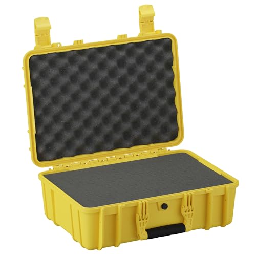 Condition 1 18" Medium Waterproof Hard Case with Foam, Model 801, Portable Protective Storage, Box for Travel, Tactical Gear, Made in USA, 18.36"x13.70"x 7.03" Yellow - color: Yellow